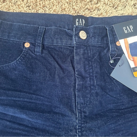 NWT Gap Navy Blue High Rise Corduroy Shorts Women's Size 12 Stretch Raw Hem - Picture 5 of 14